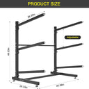LotFun Freestanding Kayak Stand, Fits Kayaks, SUPs, Canoes, with Wheels and Foot Pad, Heavy Duty Adjustable Storage Rack