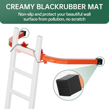 Ladder Stabilizer with Standoff Arms, Roof Hook Ladder with Wing Span/Wall Extension Accessory, Heavy Duty Steel Ladder Standoff for Roof Gutter(Fits 13''),Special Dad's Gift