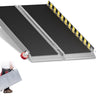 Portable Wheelchair Ramp with Wheels 4FT,800LBS Weight Capacity Threshold Ramps with Anti-Slip Surface for Wheelchair, Foldable Handicap Ramps for Home,Steps,Stairs,Doorways,