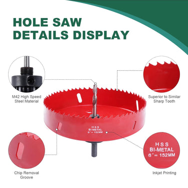 6 inch Hole Saw & 4 inch Hole Saw for Recessed Light, 6 in Hole Saw Dust Bowl Dust Catcher for Recessed Lighting, Perfect Dust Collection for Clean Cutting，Special Dad's Gift