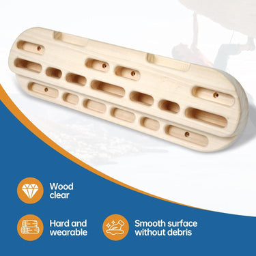 URBANVISTA Climbing Hangboard Rock, Wooden Climbing Board for Strengthen Fingers and Grip, Climbing Fingerboard Suitable for Indoor Climbing Training, Boulder Training and Pull-ups