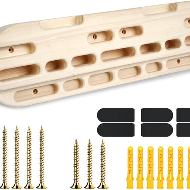 URBANVISTA Climbing Hangboard Rock, Wooden Climbing Board for Strengthen Fingers and Grip, Climbing Fingerboard Suitable for Indoor Climbing Training, Boulder Training and Pull-ups