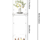 Acrylic Podium Stand，49“ Tall Portable Podium with Lockable Wheels, Clear lecterns & Podium with Storage Shelf for Classroom, Pulpit Podium for Church,Wedding,Presentation