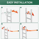 Ladder Stabilizer with Standoff Arms, Roof Hook Ladder with Wing Span/Wall Extension Accessory, Heavy Duty Steel Ladder Standoff for Roof Gutter(Fits 13''),Special Dad's Gift