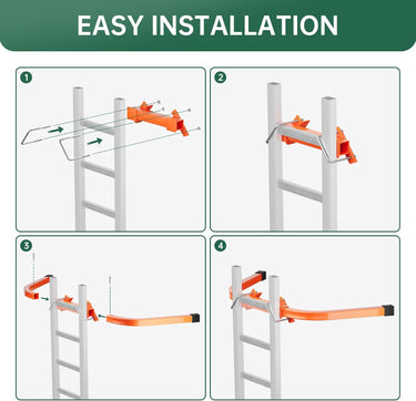 Ladder Stabilizer with Standoff Arms, Roof Hook Ladder with Wing Span/Wall Extension Accessory, Heavy Duty Steel Ladder Standoff for Roof Gutter(Fits 13''),Special Dad's Gift