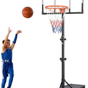 Basketball Hoop Outdoor 4.82-8.53ft Adjustable, Portable Basketball Hoops & Goals for Kids/Teenagers/Youth in Backyard/Driveway/Indoor, with PC Backboard and Extra Sandbag