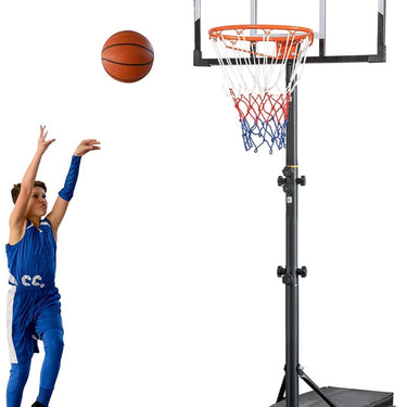 Basketball Hoop Outdoor 4.82-8.53ft Adjustable, Portable Basketball Hoops & Goals for Kids/Teenagers/Youth in Backyard/Driveway/Indoor, with PC Backboard and Extra Sandbag