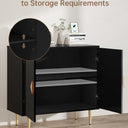 Sideboard Cabinet, 31.5'' Modern Buffet Cabinet with Storage, Credenza Buffet Table with 2 Doors and Adjustable Shelf, Sideboard Buffet Cabinet for Living Room, Kitchen and Entryway, Black