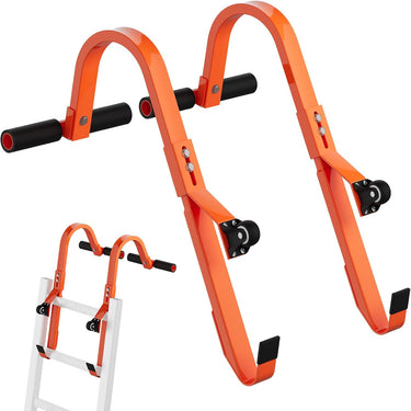 Ladder Roof Hook Ridge, Extension Ladder Stabilizer with Wheel, Rubber Grip T-Bar for Damage Prevention, Double Screw Fixing Ladder Hooks for Roof,Special Dad's Gift