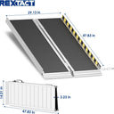 Portable Wheelchair Ramp with Wheels 4FT,800LBS Weight Capacity Threshold Ramps with Anti-Slip Surface for Wheelchair, Foldable Handicap Ramps for Home,Steps,Stairs,Doorways,