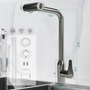 Waterfall Kitchen Faucet with Pull Down Sprayer, 4 Modes Function Sprayer Single Handle Sink Faucet，360° Rotatable Kitchen Sink Faucet Easy Installation Commercial Modern Faucets for Kitchen