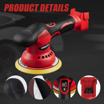Cordless Buffer Polisher for Car Detailing Compatible for milwaukee 18V Battery, Power Polishers and Buffers Up To 5500Rpm, Orbital Buffer Cordless for Car with 6 Variable Speed -NO Battery