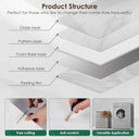 Peel and Stick Backsplash Tiles 20 Sheets 12''x12'' PVC Self Adhesive Wall Tiles Back Splash Tiles Wall Panels Stick on Backsplash for Kitchen Bathroom Laundry Room, White