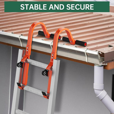 Ladder Roof Hook Ridge, Extension Ladder Stabilizer with Wheel, Rubber Grip T-Bar for Damage Prevention, Double Screw Fixing Ladder Hooks for Roof,Special Dad's Gift