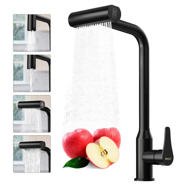 Waterfall Kitchen Faucet with Pull Down Sprayer, 4 Modes Function Sprayer Single Handle Sink Faucet，360° Rotatable Kitchen Sink Faucet Easy Installation Commercial Modern Faucets for Kitchen