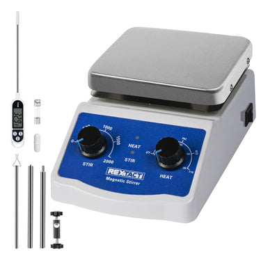 Magnetic Stirrer Hot Plate, Max 716°F Magnetic Stir Plate, 100-2000RPM Magnetic Mixer with Magnetic Stir Bar，2000ML Stirring Capacity for Lab，College,Chemistry