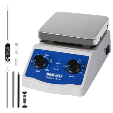 Magnetic Stirrer Hot Plate, Max 716°F Magnetic Stir Plate, 100-2000RPM Magnetic Mixer with Magnetic Stir Bar，2000ML Stirring Capacity for Lab，College,Chemistry