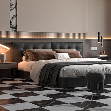 30-Pack Peel and Stick Vinyl Floor Tiles, 12"x12" Self-Adhesive Waterproof Peel and Stick Flooring Planks DIY for Bathroom, Kitchen, Living Room, Cover 30 Sq. Ft Black