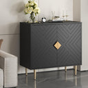 Sideboard Cabinet, 31.5'' Modern Buffet Cabinet with Storage, Credenza Buffet Table with 2 Doors and Adjustable Shelf, Sideboard Buffet Cabinet for Living Room, Kitchen and Entryway, Black