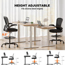 Synorla Ergonomic Drafting Chair, Tall Office Chair with Flip-up Armrests, Breathable Mesh High Desk Chair with Lumbar Support Adjustable Footrest Ring for Standing Desk, Home Office Studio