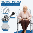 Bedside Commode, 4 in 1 Portable Toilet for Adults with Upgraded Oversized Bucket and Padded Seat, Adjustable Height Commode Toilet Chair Shower Chair for Elderly Handicap, 440LB.Weight Capacity