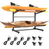 LotFun Freestanding Kayak Stand, Fits Kayaks, SUPs, Canoes, with Wheels and Foot Pad, Heavy Duty Adjustable Storage Rack