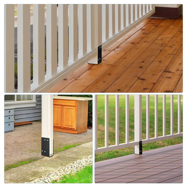 4x4 Post Base Bracket Heavy Duty, Pergola Brackets & Fence Post Anchor, Metal 4x4 Post Sleeve for Wood Posts, Secure Deck & Mailbox Post, Rust Resistant Metal Post Protector (Black, 1 Pack)
