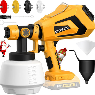 Cordless Paint Sprayer for Dewalt 20V MAX Battery Electric Spray Paint Gun with High Capacity Container Easy to Clean for House Painting Furniture Home Interior Gold(Not Include Battery)