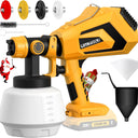 Cordless Paint Sprayer for Dewalt 20V MAX Battery Electric Spray Paint Gun with High Capacity Container Easy to Clean for House Painting Furniture Home Interior Gold(Not Include Battery)