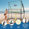 Volleyball Training Equipment, Outdoor Volleyball Practice Net Station Volleyball Spike Trainer for Different Training Levels, Freely Adjustable Height Volleyball Net for Both Indoor & Outdoor Use