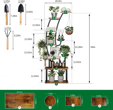LotFun Plant Stand Indoor with Grow Lights, 9 Tiered Indoor Metal Plant Shelf 2 Pack, 64" Tall Plant Stand for Indoor Plants Multiple, Curved Shape Rack Plant Holder, Large Holder Display Shelf for Living Room, Garden, Patio