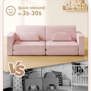 Modular Kids Play Couch 10PCS, Kids Couch 3s Instant Inflating, Nugget Couch Kids for Boys and Girls, Creative and Convertible Kids Couch for Playroom, Bedroom, Classroom, Pink