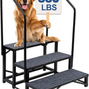 3-Step RV Steps with Dual Handrails – Heavy-Duty RV Stairs for Camper, Hot Tub, Trailer & Porch with Non-Slip Mats