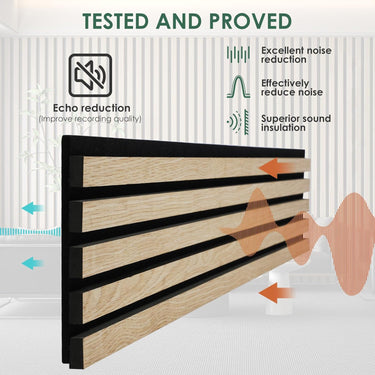 4-Piece Wood Slat Acoustic Panels for Stylish Decor - 94.5" x 7.87"Acoustic Wood Wall Panels 3D Wood Slat Wall Panel Acoustic Wood Panels for Ceiling and Wall White Oak