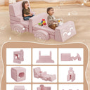 Modular Kids Play Couch 10PCS, Kids Couch 3s Instant Inflating, Nugget Couch Kids for Boys and Girls, Creative and Convertible Kids Couch for Playroom, Bedroom, Classroom, Pink