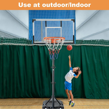 Basketball Hoop Outdoor 4.82-8.53ft Adjustable, Portable Basketball Hoops & Goals for Kids/Teenagers/Youth in Backyard/Driveway/Indoor, with PC Backboard and Extra Sandbag