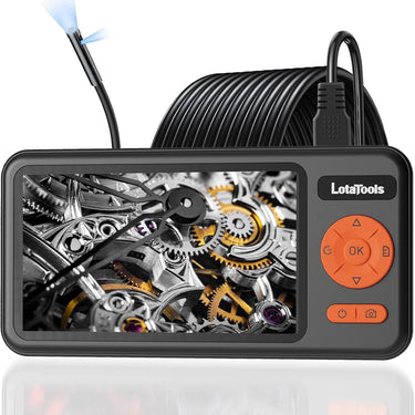 Dual-Lens Borescope, Split View Endoscope Camera with 5" IPS Screen, Inspection Camera, with 32GB Card,Photo & Video(Sound Available) for Plumbing, Auto, Sewer (50FT)