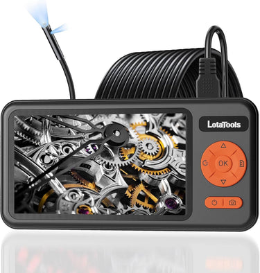 Dual-Lens Borescope, Split View Endoscope Camera with 5" IPS Screen, Inspection Camera, 32GB Card, Photo & Video (Sound Available) for Plumbing, Auto, Sewer (16.5FT)