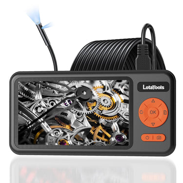 Dual-Lens Borescope, Split View Endoscope Camera with 5" IPS Screen, Inspection Camera, 32GB Card, Photo & Video (Sound Available) for Plumbing, Auto, Sewer (16.5FT)