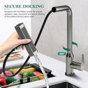 Waterfall Kitchen Faucet with Pull Down Sprayer, 4 Modes Function Sprayer Single Handle Sink Faucet，360° Rotatable Kitchen Sink Faucet Easy Installation Commercial Modern Faucets for Kitchen