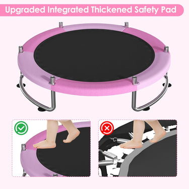 Trampoline for Kids, Upgrade Full Anti-Rust 440lbsToddler Trampoline with Net, 55'' Upgraded Ring Legs Trampoline with Adjustable Gymnastics Bar&Toys, Gifts for Ages 1-8 Boys&Girls（Blue）