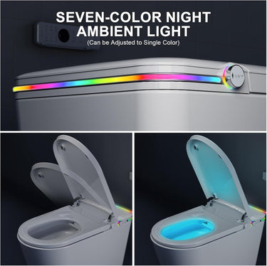 Smart Toilet, Tankless Toilet with Bidet Built In, Auto Open/Close Lid, ADA Comfort Height, Auto Flush, Bidet Toilet with Elongated Heated Seat, Warm Water, Dryer, Digital Display,Night Light