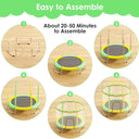 Trampoline for Kids, Upgrade Full Anti-Rust 440lbsToddler Trampoline with Net, 60'' Upgraded Ring Legs Trampoline with Adjustable Gymnastics Bar&Toys, Gifts for Ages 1-8 Boys&Girls(Yellow)