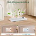 Register Booster Fan 10-Speed Control with Negative Ion, Quiet Thermostat with Remote Control, Air Vent Fan Booster for Room 4" x 10", Enhance Home Comfort Instantly, White