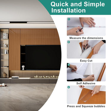Wood Peel and Stick Wallpaper,17.7"x393",Self-Adhesive and Removable Contact Paper for Furniture Makeover, Ideal for Updating Old Furniture in Kitchen,Bedroom,Bathroom