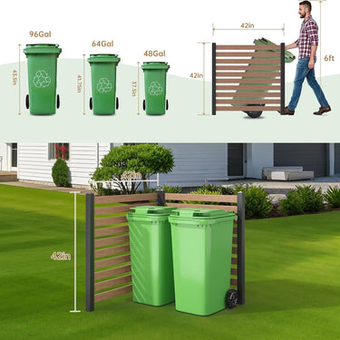 Air Conditioner Fence PVC Privacy Fence Panel Trash Bin Fence 42" W X 42" H Swimming Pool Equipment Enclosure Privacy Fence Outdoor Privacy Screens (2 Panels)