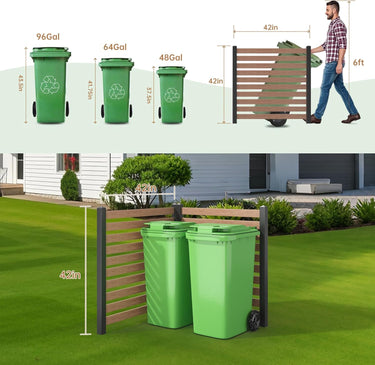Air Conditioner Fence PVC Privacy Fence Panel Trash Bin Fence 42" W X 42" H Swimming Pool Equipment Enclosure Privacy Fence Outdoor Privacy Screens (2 Panels)