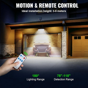 Solar Lights Outdoor - 230 LEDs Split Motion Sensor Flood Lights, 3 Heads IP65 Waterproof Solar Lights 3 Modes Wall Lights for Yard, Patio, Garden, Garage, 2Pack