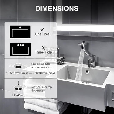 Rotatable Bathroom Faucet, Single Handle Bathroom Faucet with 4 Water Outlet Modes, Bathroom Faucet 1 Hole for Face Washing, Swivel Arm Faucet for Bathroom Kitchen Sink, Brushed Gray