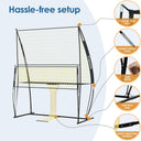 Volleyball Training Equipment, Outdoor Volleyball Practice Net Station Volleyball Spike Trainer for Different Training Levels, Freely Adjustable Height Volleyball Net for Both Indoor & Outdoor Use